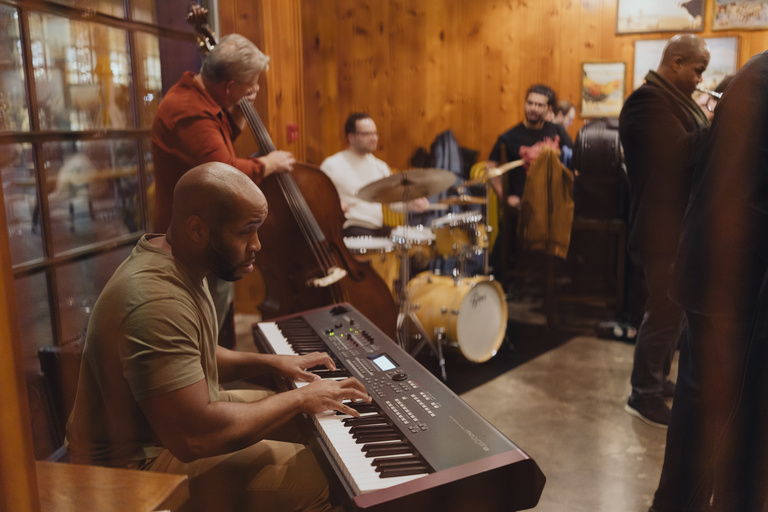 Jazz Jam, with William Menefield playing keyboard in foreground