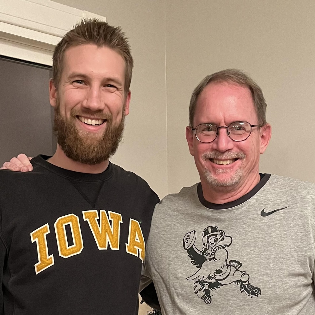 Taylor Matuszeski (on left) pictured with Treynor Band Director Jeff Schoening