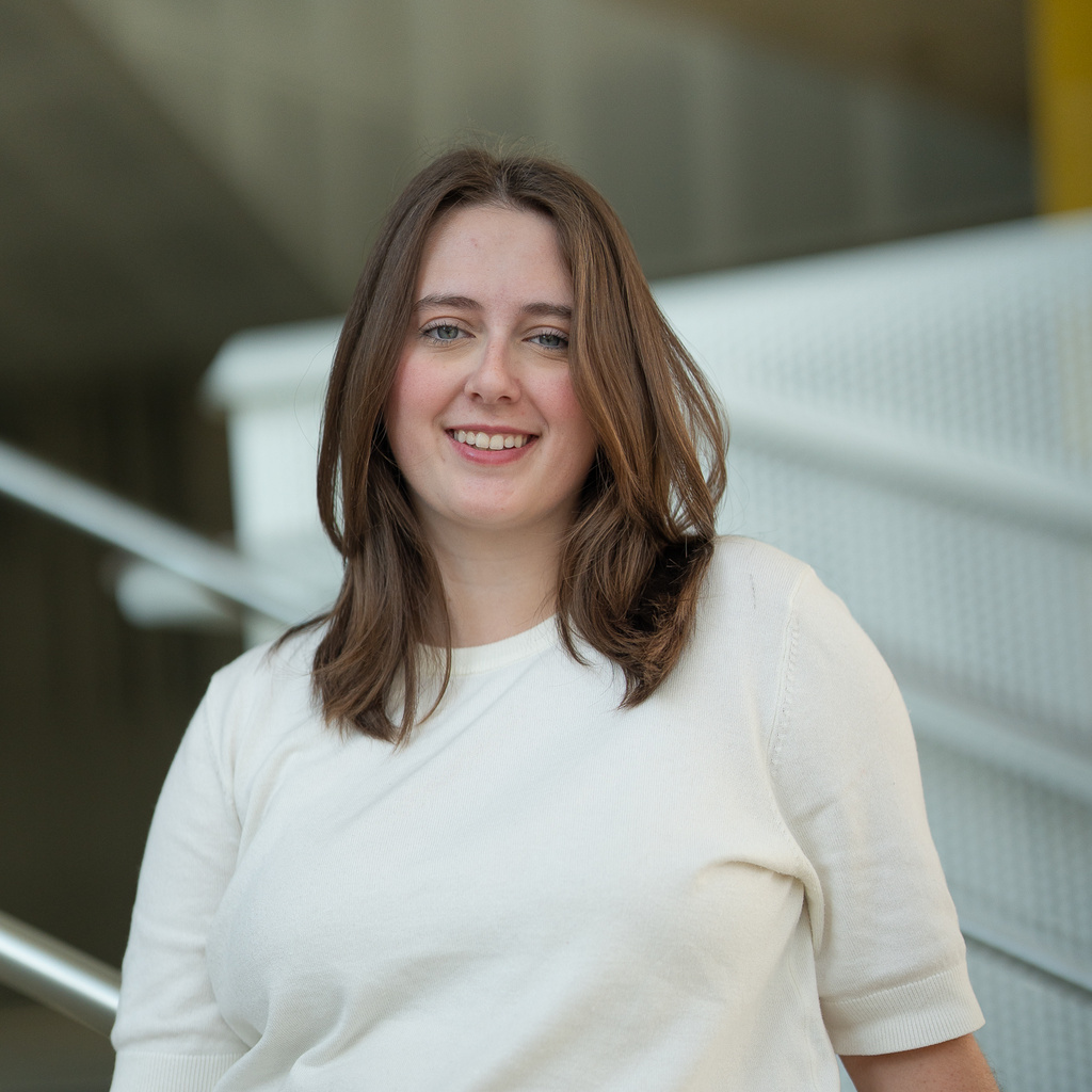 Claire Thede in Voxman Music Building
