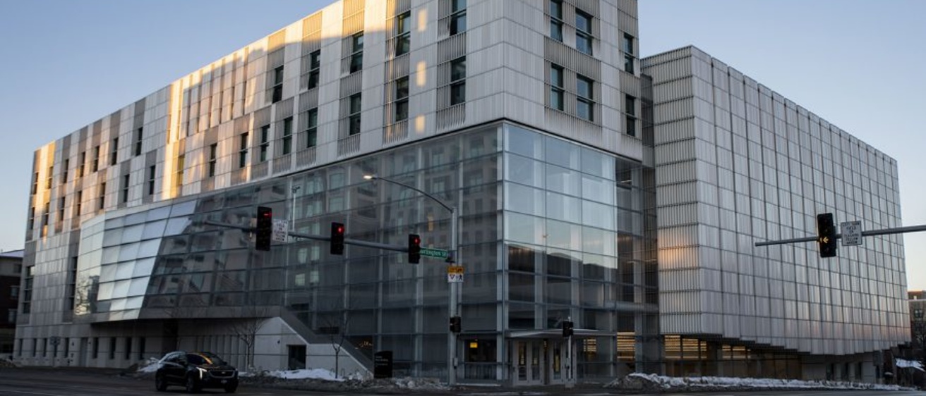 Voxman Music Building exterior shot from the street
