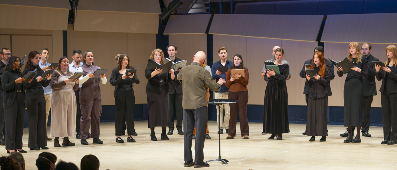 The Crossing performing in Voxman Concert Hall