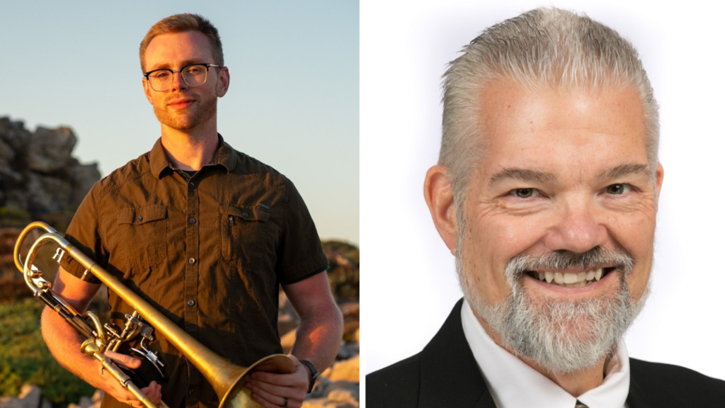 Theodore Van Winkle (20BM) and David Conn (75BA,78MA, 78JD)