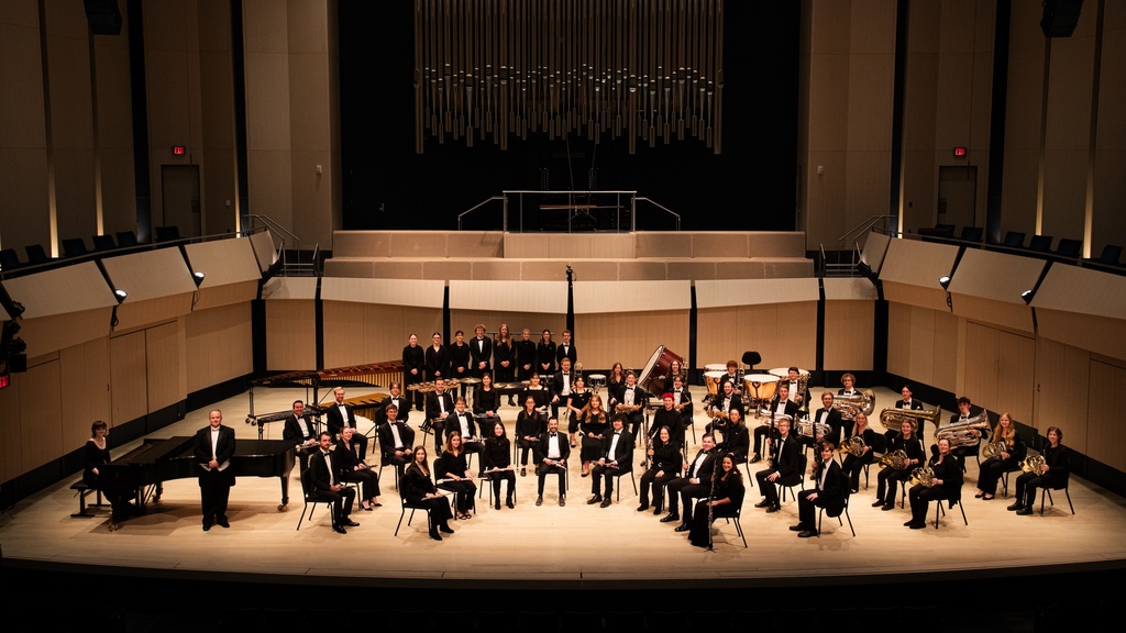 Symphony Band on the stage of Voxman Concert Hall, October 2024